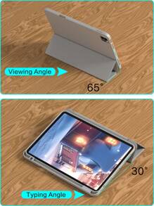 1pc Tablet Protective Case Compatible With Ipad Soft Anti-Fall Protection, Ultra-Thin/Smart Stand/Auto-Wake Compatible With Ipad 9.7/10.2/10.9/11/12.9, 10th Gen, Air 11, Air4/5/6-Gray - Light Grey - View 4