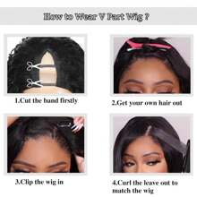 Body Wave V Part Human Hair Wigs Glueless Wig For Women V Part Wig Human Hair No Leave Out No Glue No Gel Body Wave Upgrade V Part Wig Natural Black Color Wear And Go Beginner Friendly Wigs - Natural Black - View 4