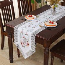 网布精致水溶镂空蕾丝，多彩刺绣工艺，厨房桌旗，防污桌带，桌垫，餐垫，家居装饰，节日装饰，派对婚礼系列桌旗家居装饰桌旗 - 彩色 - 查看 25