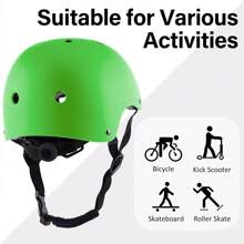 3 Sizes Bike Helmet, Adjustable And Multi-Sport, - Green - View 3
