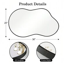 Asymmetrical Wall Mirror - Wall Mirrors Decorative Asymmetrical Mirror Aviation Aluminum Alloy Frame For Bathroom, Bedroom, Living Room, Cloakroom, Entryway Gifts Home Decor Back To School Room Decor School Supplies