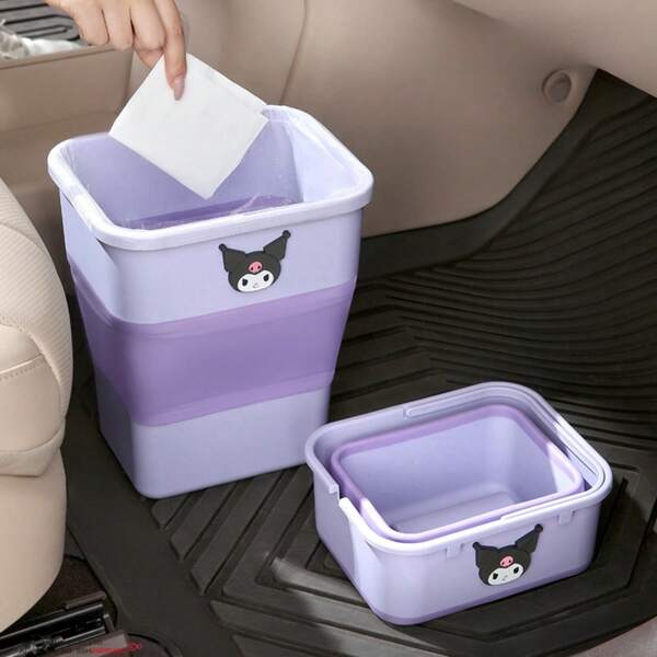 Sanrio 1pc Sanrio Car Trash Can Foldable, Car Backseat Umbrella Holder, Waterproof Car Storage Bin