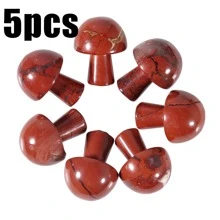 QYDCX 5/20 件迷你可爱蘑菇宝石装饰雕刻抛光水晶蘑菇适用于 Wiccan 用品家庭花园草坪冥想花盆装饰装饰