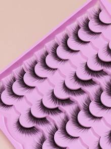 AYRMILLA 20 Pairs Fox/Cat Natural False Eyelashes Fluffy Soft Dramatic 3D Mink Eye Black Thin And Long Eyelashes Multi-Layer Short And Thick False Eyelashes Extended Large Volume False Eyelashes Makeup Products Cross Wedding Parties - 黑色 - 查看 9