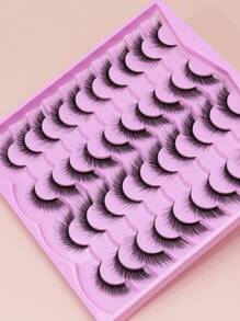 AYRMILLA 20 Pairs Fox/Cat Natural False Eyelashes Fluffy Soft Dramatic 3D Mink Eye Black Thin And Long Eyelashes Multi-Layer Short And Thick False Eyelashes Extended Large Volume False Eyelashes Makeup Products Cross Wedding Parties - 黑色 - 查看 3