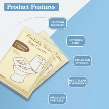 (10 包 = 100 个) 一次性马桶座垫，冲水马桶座垫，适用于家庭、公路旅行、旅游、飞机、露营、购物中心、医院等公共卫生场所。