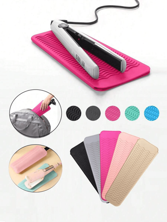1pc Heat Resistant Hair Straightener Clamp Cover, Curling Iron Pad, Storage Bag With Hanging Hole, Straightener Case, Silicone Heat Insulation Mat, Suitable As Gift, Portable Travel Silicone Pad Curler And Hairstyling Tools - Quick Cooling, Universal Makeup Bag For Travel Essential Cosmetic Bag, Festival Must-Have Makeup Bag, Makeup Bag, Makeup Pouch, Makeup Clutch, Makeup Storage Bag, Pink, Winter 2024 Holiday Travel Essentials Holiday Essentials Bag, Makeup Bag, Make Up Pouch, Make Up Bags,Gifts For Women,Christmas Gifts,Gift Ideas For Women