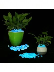Galets lumineux de jardin qui brillent dans le noir pour la décoration de votre cour et allées, cailloux lumineux, pierres décoratives lumineuses DIY, créez un jardin magique, décoration d'aquarium, aménagement paysager, décoration de Noël ou de mariage (2-3 cm)