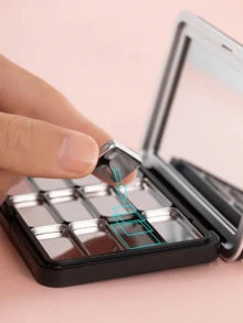 1pc Empty Tray Powder Blush Makeup Eyeshadow Replacement Storage Case Lipstick Subcontract Pressure Tray Case With Mirror DIY Eyeshadow Subcontract Magnet Eyeshadow Storage Case Empty Tray Free Combination Of Original Makeup Case - Multicolor - View 4