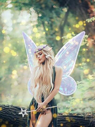3 件套成人仙女翅膀、蝴蝶翅膀、天使翅膀女式狂欢节服装、情人节派对道具礼物舞会万圣节