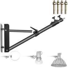 Wall Mounted Boom Arm Triangle Base For Photography Studio Strobe Light Monolight Softbox Umbrella Reflector 180 Degree Rotation Max Length 66.5 Inches Black - Black1 - View 1