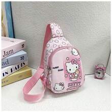 Sanrio 1pc Hello Kitty Cartoon Cute Chest Bag, A Lightweight And Stylish Travel Crossbody Backpack For Boys And Girls, Suitable For Shoulder/Crossbody/Chest Back Use, Suitable For Daily Travel And Storage,Boho Vibes