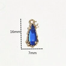 5/10pcs Copper Edged Cubic Zirconia Glass Water Drop Pendant, DIY Earring, Necklace, Bracelet Materials, Jewelry Accessories