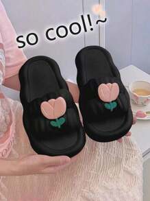 Women's Slippers For Outdoor & Indoor Wear, Thick Sole Anti-Slip, Cute & Comfortable, Suitable For Summer & Winter