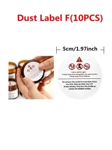 10 DIY Handmade Candle Dust Sticker Cup Label Scented Candle Dust Paper Container Use Warning Stickers
