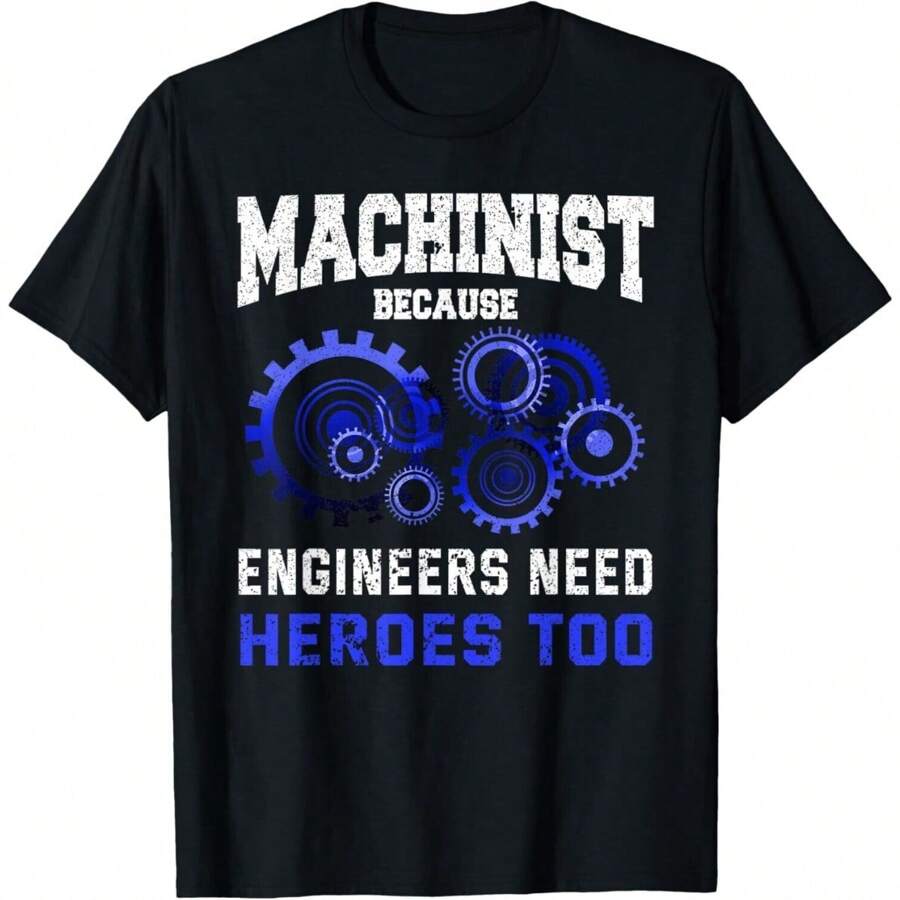 Machinist Shirt Funny Joke Quote Mens T-Shirt Humor Tee Gift For Men - màu đen - Xem 1