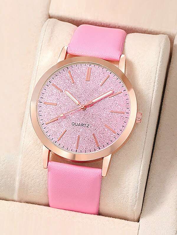 1pc Women's Simple Fashion Quartz Watch, Casual And With Personalized Scales, Faux Leather, Suitable For Daily Wear
