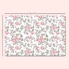 1/4 Pcs Vintage Pink Rose Valentine's Day Themed Bathroom Sets: Shower Curtain, Bath Mat, U-Shaped Toilet Lid Cover, Waterproof Bathroom Decor, Modern Style Bathroom Divider Curtain, No Drilling Required, Machine Washable Polyester,Women Valentine Gift Birthday Boyfriend Girlfriend Fall Decor Bathroom Accessories Back To School
