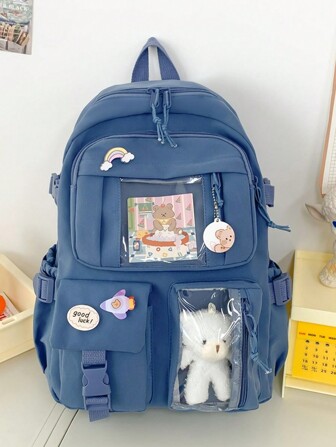 2025 Cute Women Backpacks Waterproof Multi-Pocket Nylon School Backpack For Student Female Girls Kawaii Laptop Book Pack Mochilas