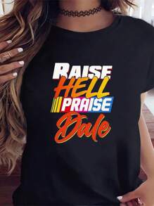 5.Advanced Thanksgiving Printed Pattern T-Shirt Women Round Neck Short Sleeve Casual Novel Shirt Comfortable Skin-Friendly Tee