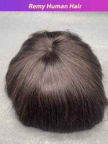 7*9 Hair Piece Hair Pad Hair Root Patch Invisible Seamless One-Piece Thickening Hair Volume Fluffy Top Hair Replacement Female Human Hair Topper Clip In Hairpiece Straight Seamless Wiglet Replacement For Women Hair Loss - S2 - View 3