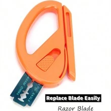 2 Packs Snitty Safety Vinyl Film Cutter Paper Carbon Fiber Cutting Tool Wraps Cutter Craft Knife Utility Knife Film Wrap Paper Cutter With Razor Blade For Window Tint, Car Wrap, Craft Making, Tools For Men - Orange - View 5