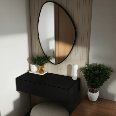 Multifuncional Salão de Beleza Cabelereiro Maquiagem Suspensa Com Gaveta Camarim Suspenso Aéreo Escrivaninha Pequena Porta Maquiagem Objetos Moderna  Penteadeira 1 un