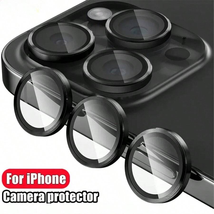 3 PCS Protetor de Lente de Metal Compatível com Iphone 11 12 13 MINI 14 15 16 Pro ProMAX