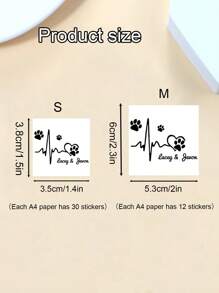 12/24/30/60/120/150/300 Pcs Custom Temporary Pet Tattoo Stickers, Personalized Pet Footprinttattoo Sticker, Customizable Names Tattoo Stickers, Suitable For Pet Parties, Weekend BBQs And Cocktail Parties, Convenient Handmade Use, Favorite Single Party Temporary Tattoos,Custom Temporary Tattoo Stickers, Suitable For Christmas - Multicolor - View 3