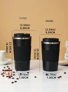 1入組不銹鋼保溫瓶咖啡杯和車絕緣杯子,便攜水瓶適合男人及女人學生 - 黑色 - 查看 10