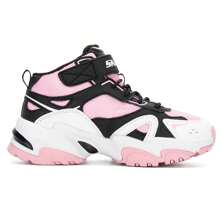 Skechers 女童时尚熊猫鞋，厚底运动鞋，可爱休闲鞋，302582L-BKWP - 黑色/白色/粉紅色 - 查看 2