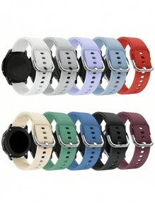 10pcs/Set 20mm 22mm Silicone Watch Bands Compatible With Samsung Galaxy Watch Active 2 Bands 40mm 44mm/Active 40mm Compatible With Galaxy Watch 3 41mm Compatible With Galaxy Watch 42mm/Gear S2 Compatible With Galaxy Watch 4 Watch Bands Compatible With Galaxy Watch 3 45mm Band Compatible With Galaxy Watch 46mm/Gear S3 Frontier Wristband Compatible With Men Women Compatible With Amazfit Watch