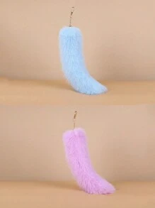 Cute 1pc Fox Tail Design Car Keychain Suitable For Daily Use Gift