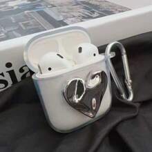 透明心形耳塞盒配银色挂钩 - 銀色 - 查看 2