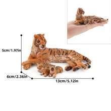 Realistic Wild Forest Animal Mother Tiger With Cub Model Toy Gift, Collectible Decoration - Multicolor - View 7