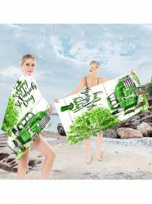 1pc/2pcs/4pcs/6pcs St Patrick's Day Shower Curtain Set With 12 Hooks, Toilet Covers Seat, Bath Mats Non-Slip Rug Carpet, 2 Pieces Ultra-Soft Large Bath Towel, Absorbent Hand Face Towels Washcloths Kitchen Dish Towel, Bathroom Accessories Boy Valentine Heart Valentine Home Bathroom Decor Summer Back To School