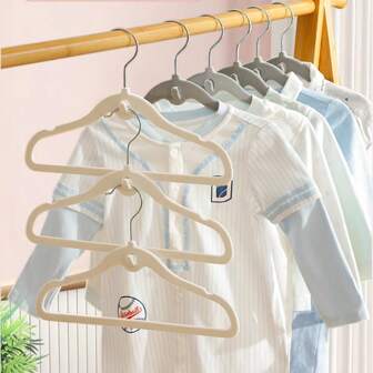 20 Stück/10 Stück neue mehrfarbige beflockete Kleiderbügel, rutschfeste beflockete Bügel für die Organisation von Baby-/Kinderschränken, süße kleine Bügel mit Haken, platzsparende Trocknungshalterung für Kleider, Hosen, Schuhe, Jeans, Stiefel, Röcke