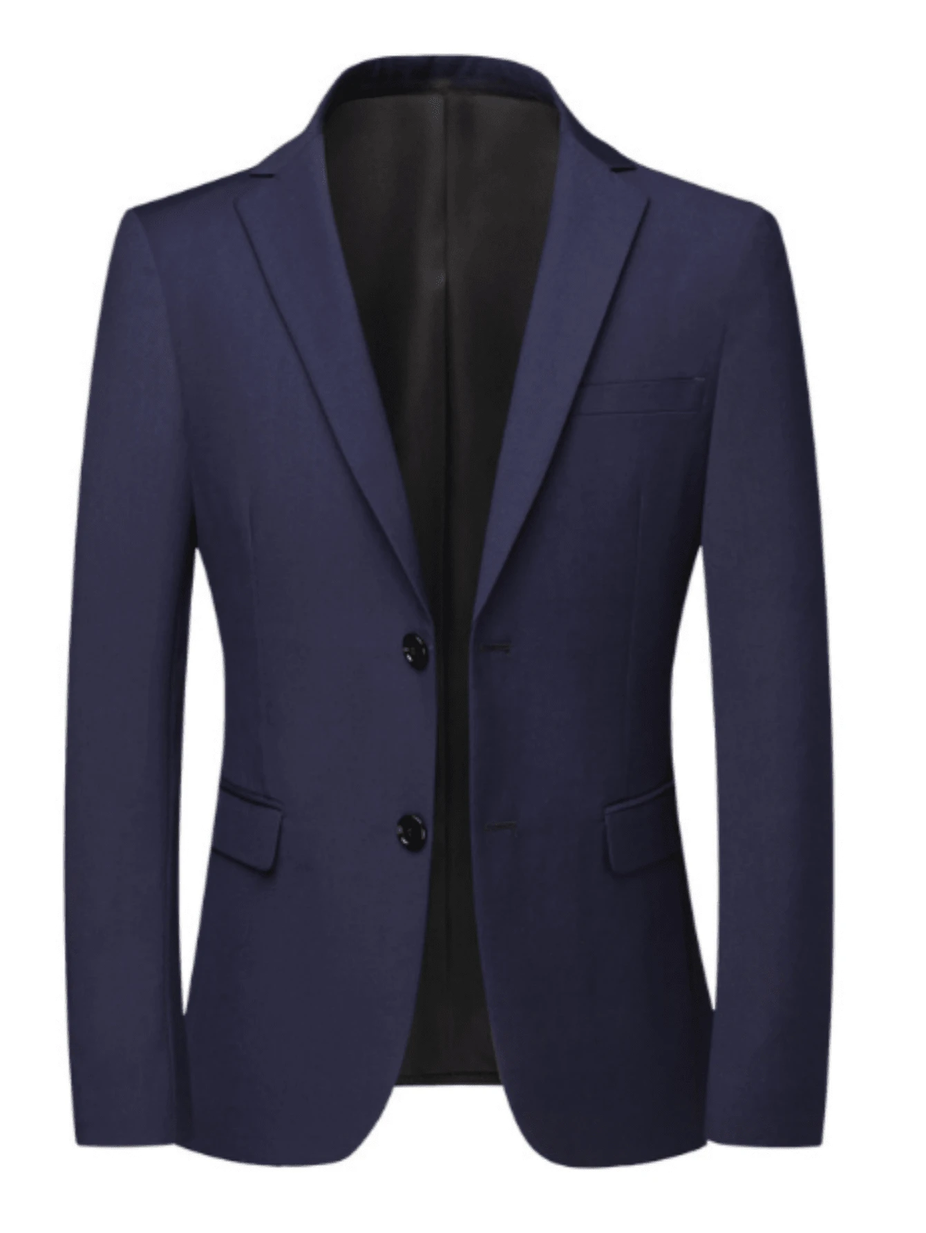 Áo khoác vest nam màu trơn 2 nút, thời trang, vest nhỏ cho trang phục công sở trung niên, mùa thu - Màu xanh hải quân - Xem 1