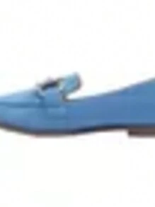 Women's Rhinestone Decor Simple Slip-On Flat Loafer Shoes - Dusty Blue - View 3