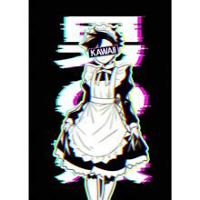 1pc Anime Manga Glitched Sad Girl Anime Vintage Glitch Glitched Catgirl Canvas Printing Home Room Wall Art Decoration Painting No Frame
