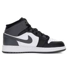 Air Jordan 1 Mid (GS) 篮球鞋，轻便，青少年训练和表演，DQ8423-001 - 黑/鐵灰/白 - 查看 2