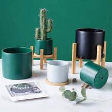 Small Durable Wooden Flower Pot Trays, Flower Pot Rack, Strong Freestanding Bonsai Stand, Indoor Display Plant Stand For Garden And Home