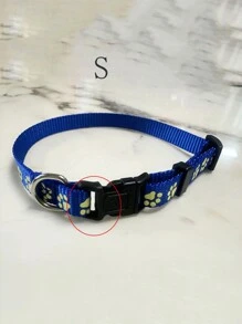 Haustierhalsband mit Fußabdruck Muster, fluoreszierend und nachtleuchtend für Hunde und Katzen für drinnen und Outdoor universell einsetzbar