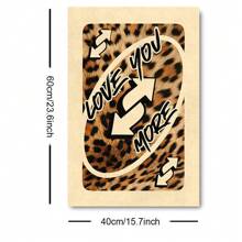 1PC Unframed Love You More Leopard Retro Art Poster Aesthetic Room Dopamine Decor Funky Painting Canvas Print Minimalist Fashion Wall Picture For Dorm, Apartment, Living Room, Bedroom, Modern Home Decoration