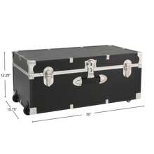 Seward Explorer 30" Trunk With Wheels & Lock, Olive Grove - Black - View 6
