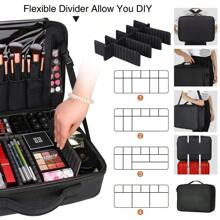 Extra Large Make Up Vanity Case Storage Box Organizer Cosmetic Travel Beauty Bag - Black - View 5