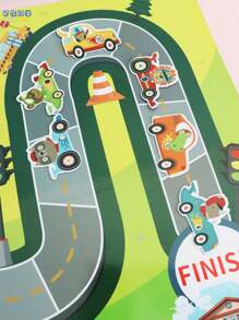 BELLKIDS 1 Racing Themed Board Sticker, Blackboard Sticker, Whiteboard Sticker, Racing Magnetic Sticker, Group Game Competition Prop, Interactive Game Prop, Teaching Tool,Back To School - Multicolor - View 3