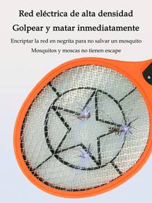 3500V Raqueta Eléctrica Mata Mosquitos Y Moscas Recargable Con Luz Led - Naranja - Ver 7