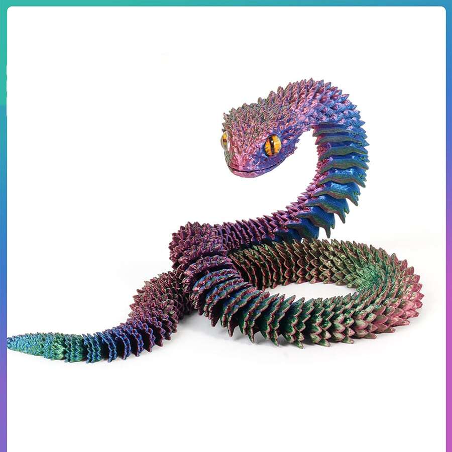 1pc The 3D Printed Viper Handicraft Ornament With Movable Snake Joints ...