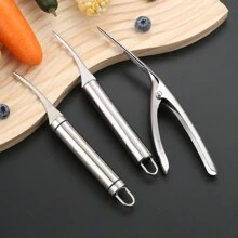 2PCS不锈钢剥虾机实用虾皮钳开虾机剥皮虾小龙虾厨房工具虾线刀海鲜火锅厨房专用虾线剥虾背工具方便实用小工具